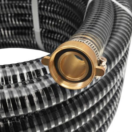 Suction Hose with Brass Connectors 3 m 25 mm Black