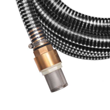 Suction Hose with Brass Connectors 3 m 25 mm Black