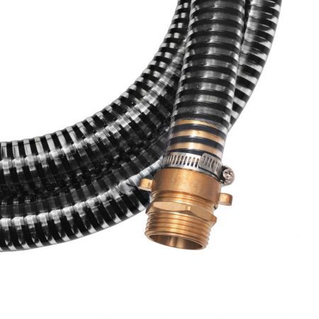 Suction Hose with Brass Connectors 3 m 25 mm Black