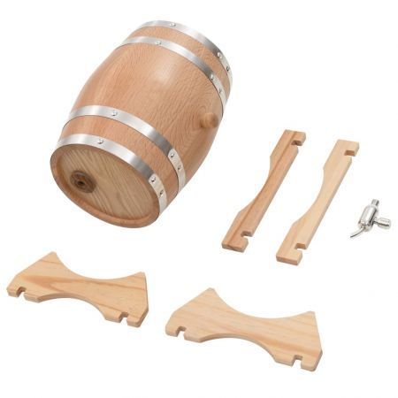 Wine Barrel with Tap Solid Oak Wood 6 L