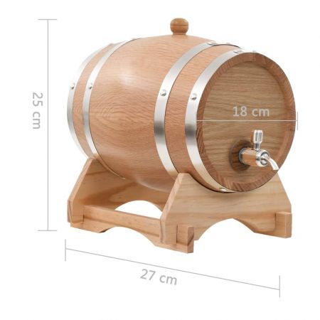 Wine Barrel with Tap Solid Oak Wood 6 L