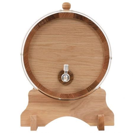 Wine Barrel with Tap Solid Oak Wood 12 L