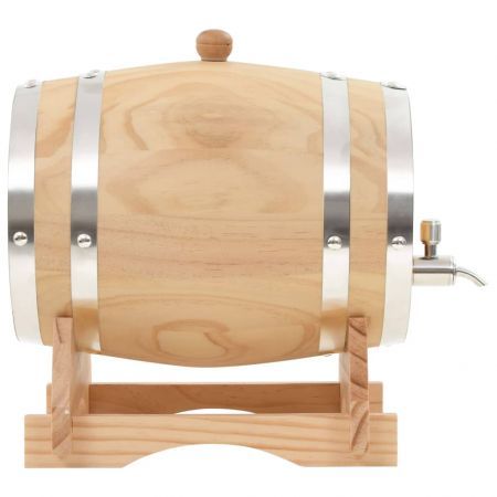 Wine Barrel with Tap Solid Pinewood 6 L