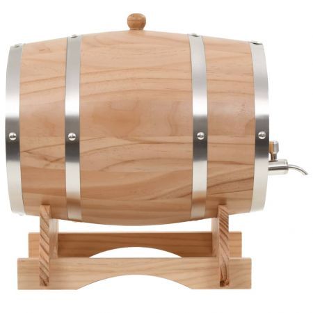 Wine Barrel with Tap Solid Pinewood 12 L