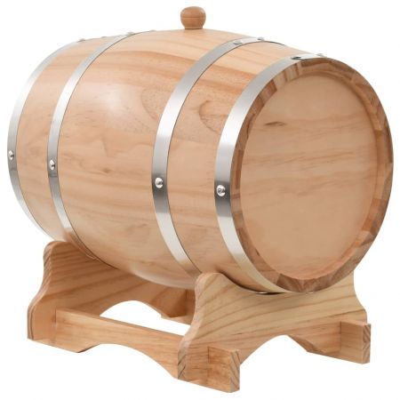 Wine Barrel with Tap Solid Pinewood 12 L