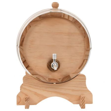 Wine Barrel with Tap Solid Pinewood 12 L