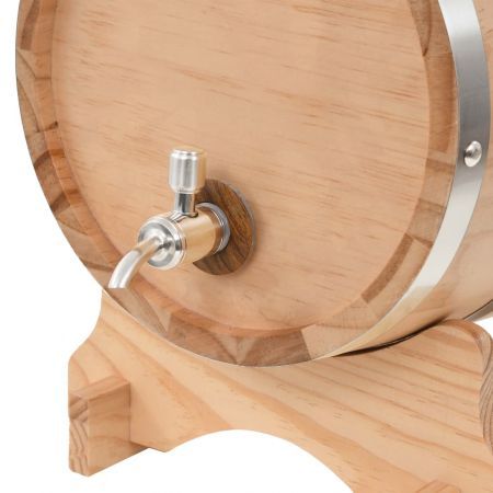 Wine Barrel with Tap Solid Pinewood 12 L