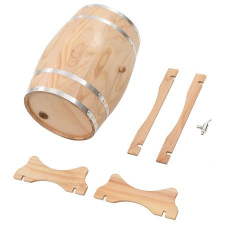 Wine Barrel with Tap Solid Pinewood 35 L