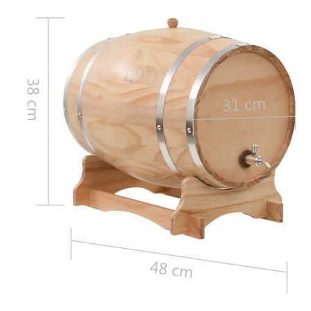 Wine Barrel with Tap Solid Pinewood 35 L