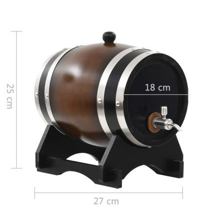 Wine Barrel with Tap Solid Pinewood 6 L