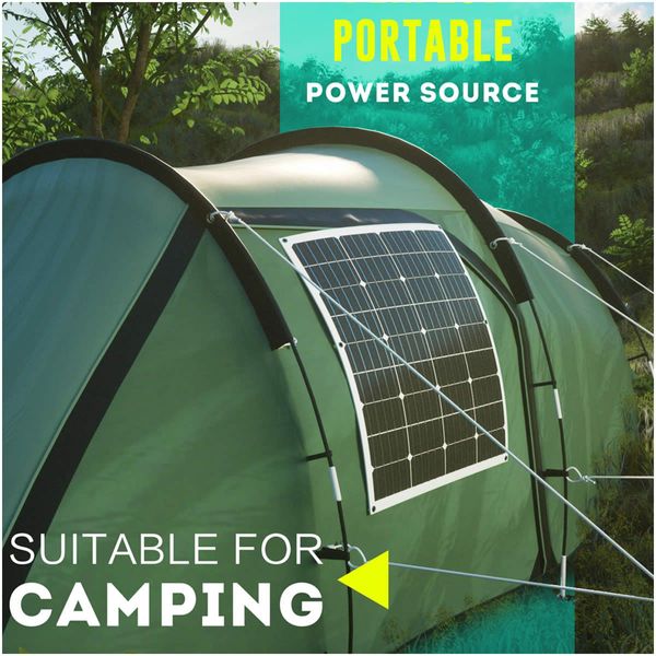 12V 120W Flexible Solar Panel Kit Mono Power Camping Battery Charge USB