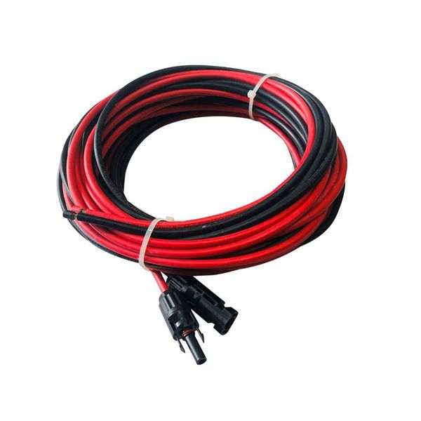 2Pcs 10M Black+Red Solar Panel Extension Cable Wire MC4 Connector