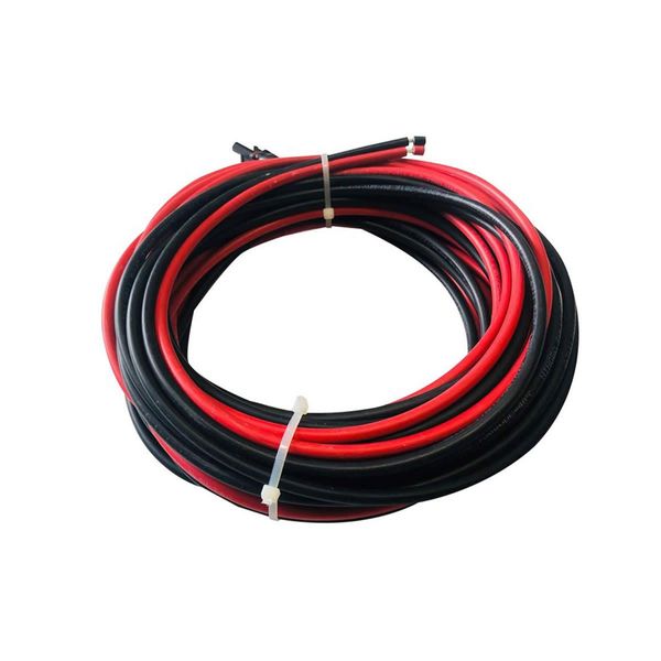 2Pcs 10M Black+Red Solar Panel Extension Cable Wire MC4 Connector