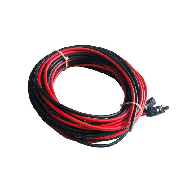 2Pcs 10M Black+Red Solar Panel Extension Cable Wire MC4 Connector