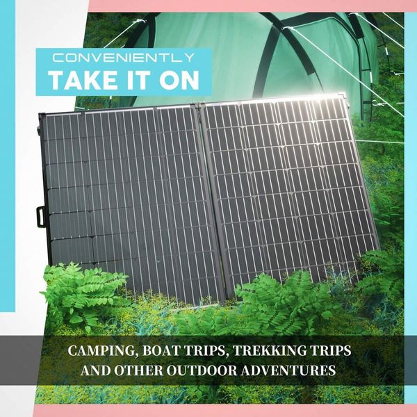 12V 300W Folding Solar Panel Kit Mono Camping Caravan Battery Charge Super Light