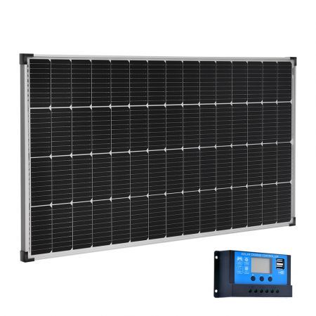 12V 350W Solar Panel + 20A Controller 2 USB Charge Power Caravan Camping Battery