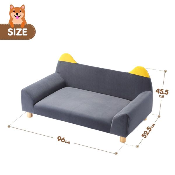 Dog Bed Cat Couch Pet Sofa Doggy Soft Lounge Puppy Cushioned Chaise Furniture Ears Legs Flannelette