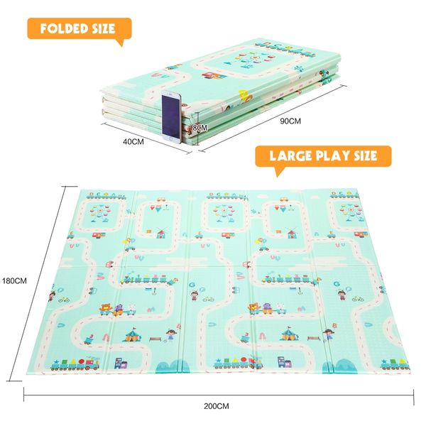 Baby Play Mat Reversible Kids Carpet Crawling Pad Rug Activity Gym Centre Waterproof 200cmx180cmx10mm