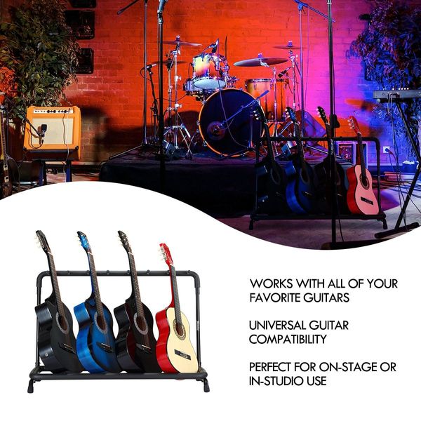 Guitar Stand Melodic 7 Rack Universal Multi Guitar Rack Black