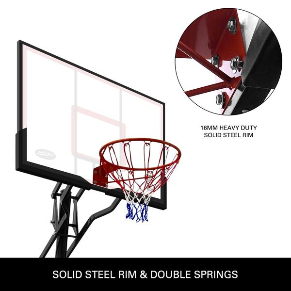 Genki Adjustable 2.3-3.05m Portable Basketball Hoop Stand System Backboard Rim