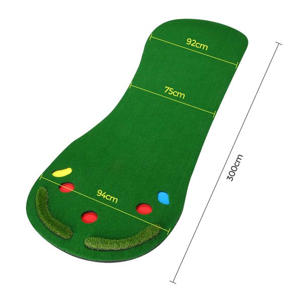 Home Golf Putting Mat Putting Green with Slope Golf Training Course-Artificial Grass Surface