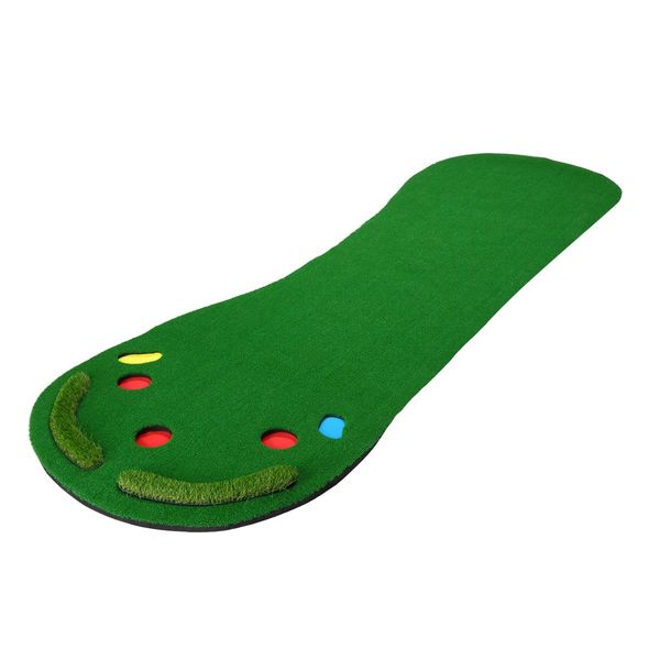 Home Golf Putting Mat Putting Green with Slope Golf Training Course-Artificial Grass Surface