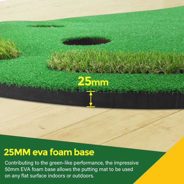 Home Golf Putting Mat Putting Green with Slope Golf Training Course-Artificial Grass Surface