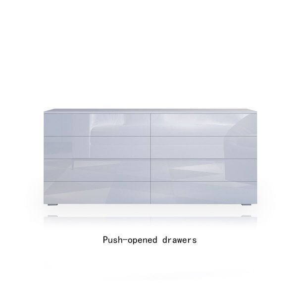 8 Drawer Cabinet Chest of Drawers Storage Furniture White High Gloss Front