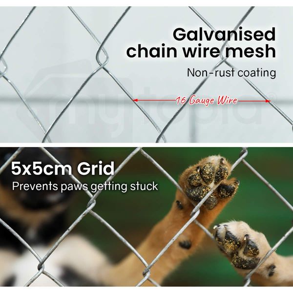 3x3m Dog Enclosure Kennel Large Chain Cage Animal Pet Shade Cover Fencing Run