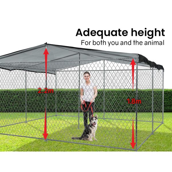 4x4m Dog Enclosure Kennel Large Chain Cage Pet Animal Cover Shade Fencing Run