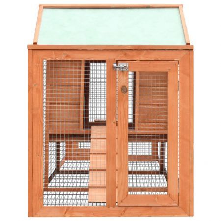 Rabbit Hutch Solid Pine & Fir Wood 303x60x86 cm