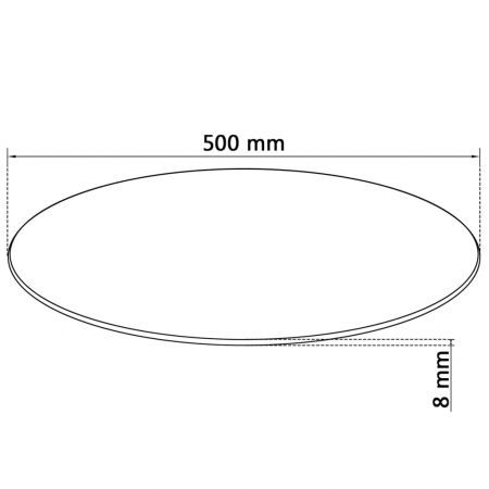 Table Top Tempered Glass Round 500 mm