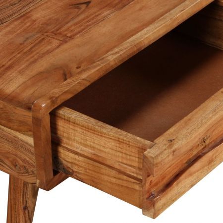 Coffee Table Solid Wood with Carved Drawer 100x50x40 cm