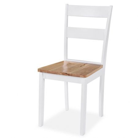 Dining Chairs 4 pcs White Solid Rubber Wood