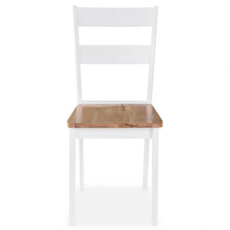 Dining Chairs 4 pcs White Solid Rubber Wood