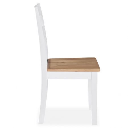 Dining Chairs 4 pcs White Solid Rubber Wood