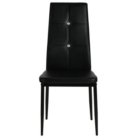 Dining Chairs 2 pcs Black Faux Leather