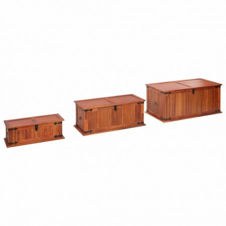 Storage Chests 3 pcs Solid Acacia Wood