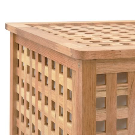 Laundry Bin 87.5x46x67 cm Solid Walnut Wood