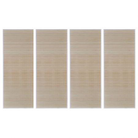 Rectangular Natural Bamboo Rugs 4 pcs 120x180 cm