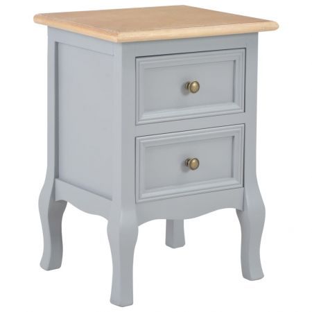 Bedside Cabinets 2 pcs Grey 35x30x49 cm MDF