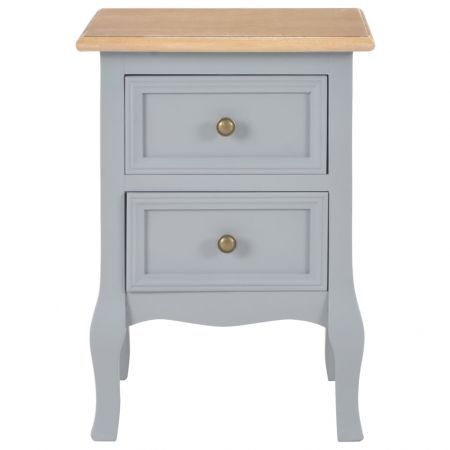 Bedside Cabinets 2 pcs Grey 35x30x49 cm MDF