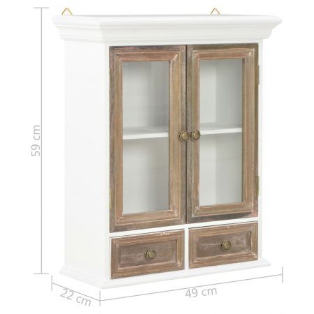 Wall Cabinet White 49x22x59 cm Solid Wood