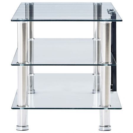 TV Stand Transparent 90x40x40 cm Tempered Glass