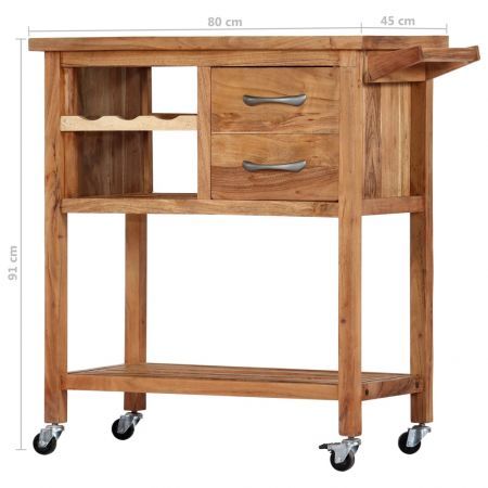 Kitchen Trolley 80x45x91 cm Solid Acacia Wood