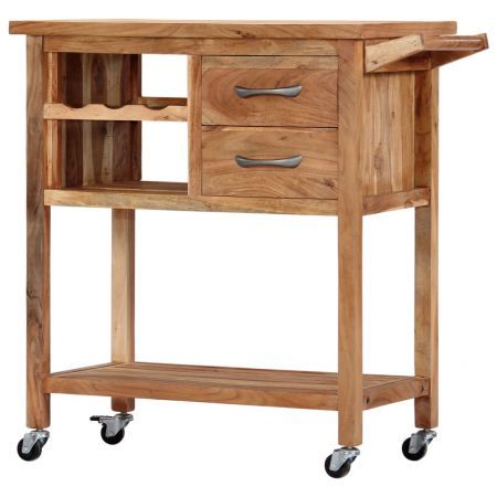 Kitchen Trolley 80x45x91 cm Solid Acacia Wood