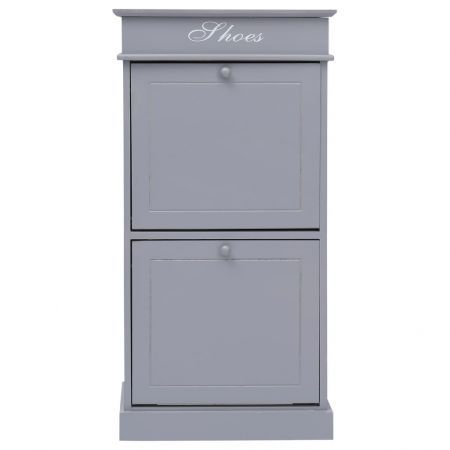 Shoe Cabinet Grey 50x28x98 cm Paulownia Wood