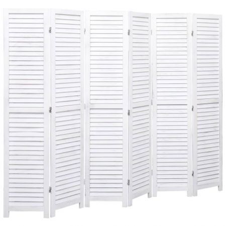 6-Panel Room Divider White 210x165 cm Wood