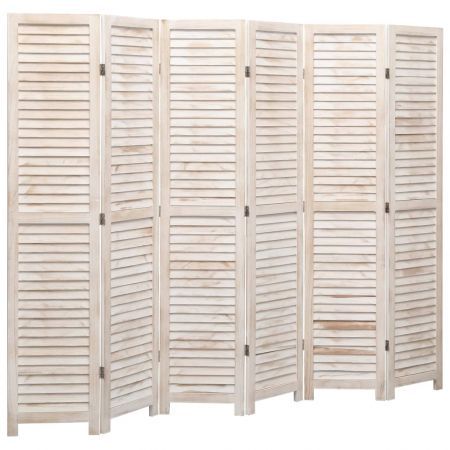 6-Panel Room Divider 210x165 cm Wood