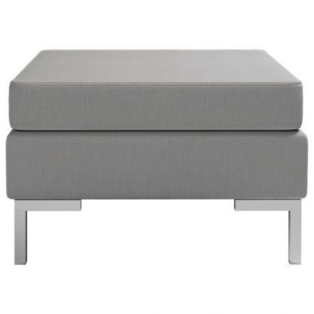 Sectional Footrest with Cushion Farbic Grey